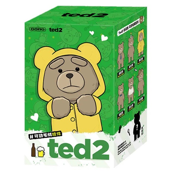 Pop Mart Ted 2 Plush Keychain Pendant Party Bear - Picture 5 of 8